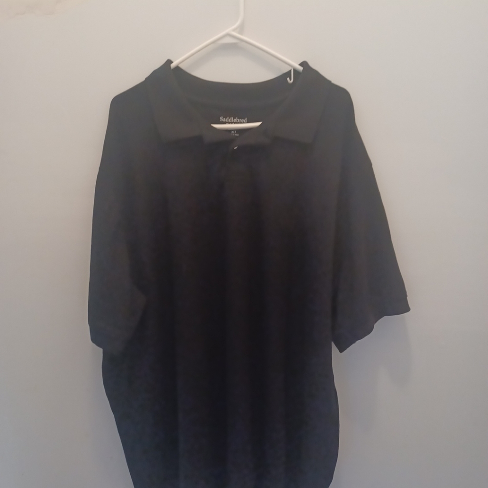 Saddlebred Big and Tall Mens XLT  Polo Shirt Black Pre Owned